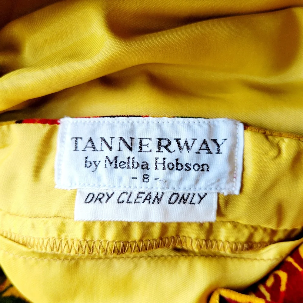 Vintage‎ Velvet Floral Goldenrod Fall Midi Skirt Tannerway by Melba Hobson